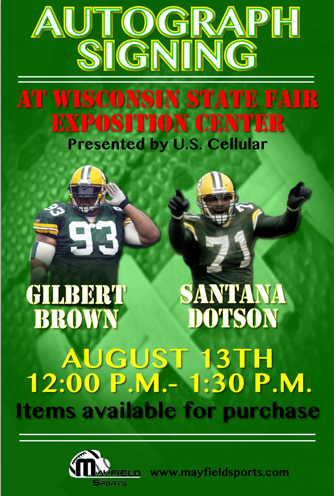 gilbert brown santana dotson autographs