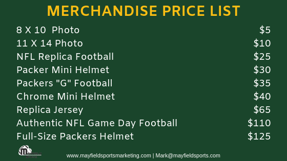 Jaire Alexander Autograph Event Merchandise Price List