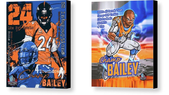 Champ Bailey Hall of Fame Canvas