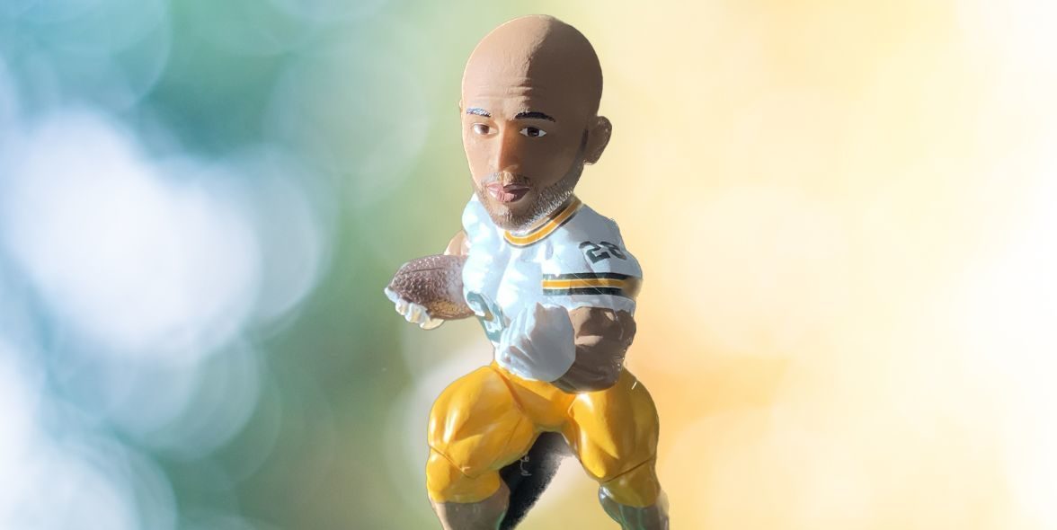 A.J. Dillon Green Jersey Limited Edition Bobblehead with AR — BobblesGalore